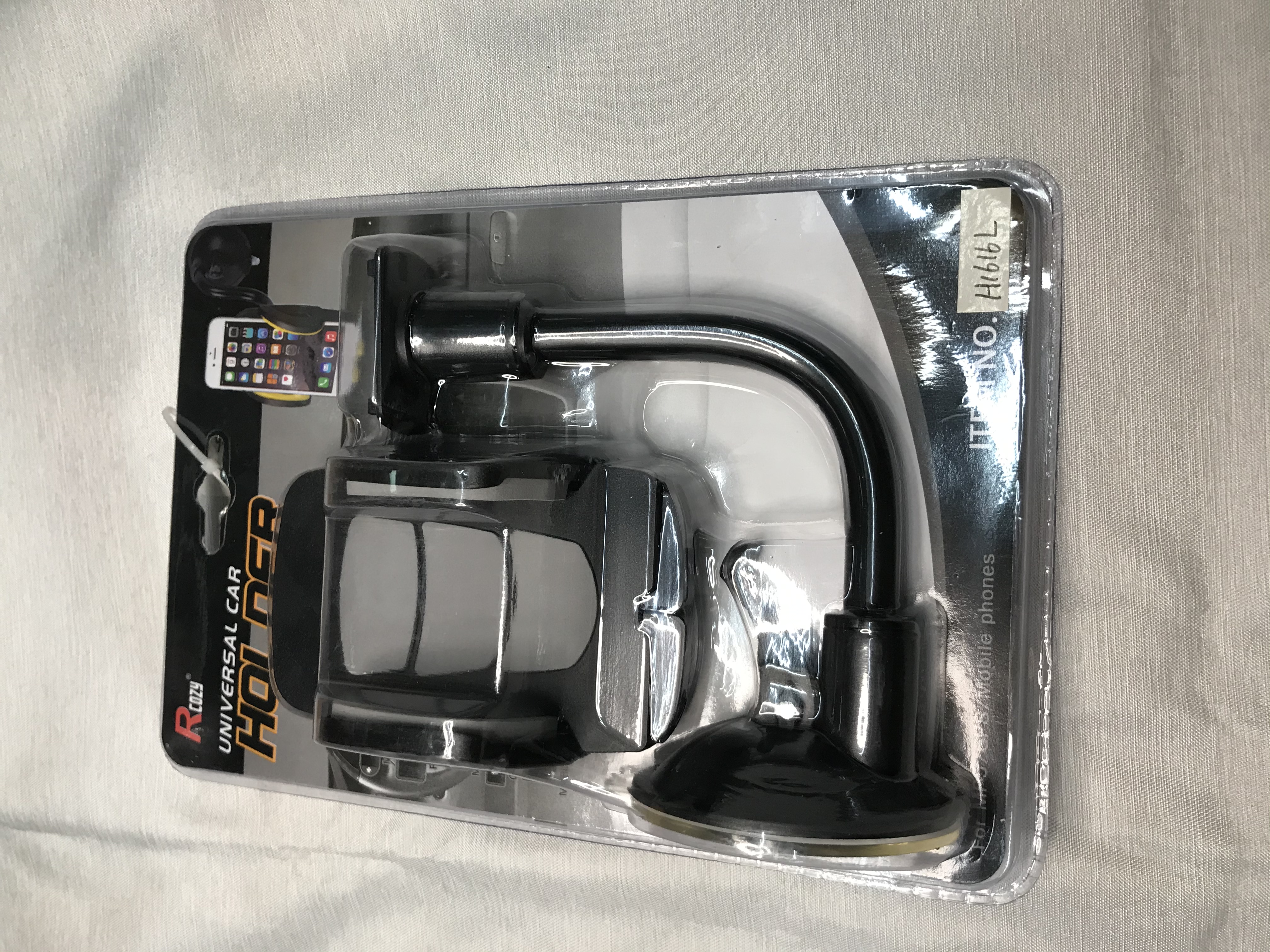 批发汽车挡风玻璃软管自动锁车载手机支架 360°旋转吸盘软管支架产品图