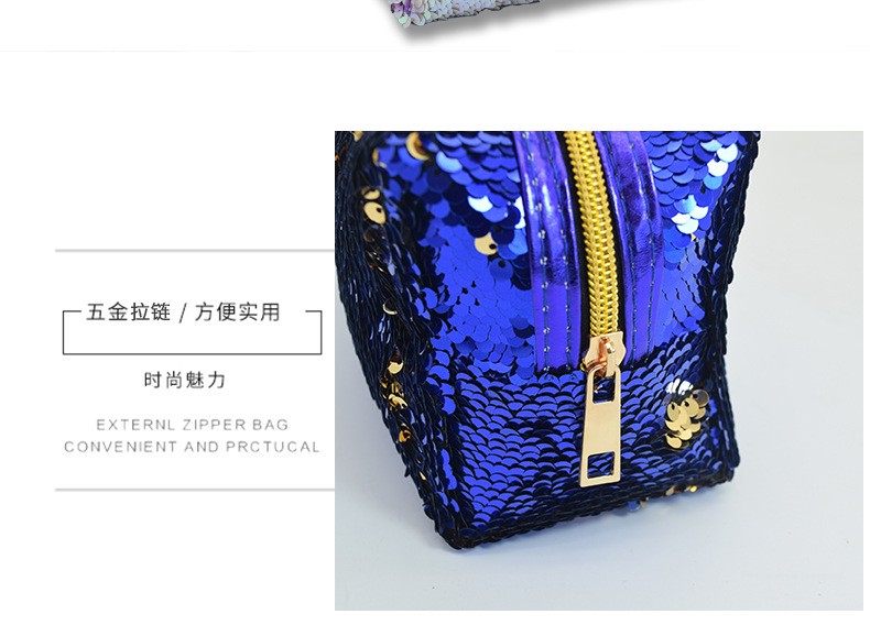 爆款新款亮片化妆包时尚手拿美人鱼化妆包鱼鳞手拿包 厂家直销详情图2