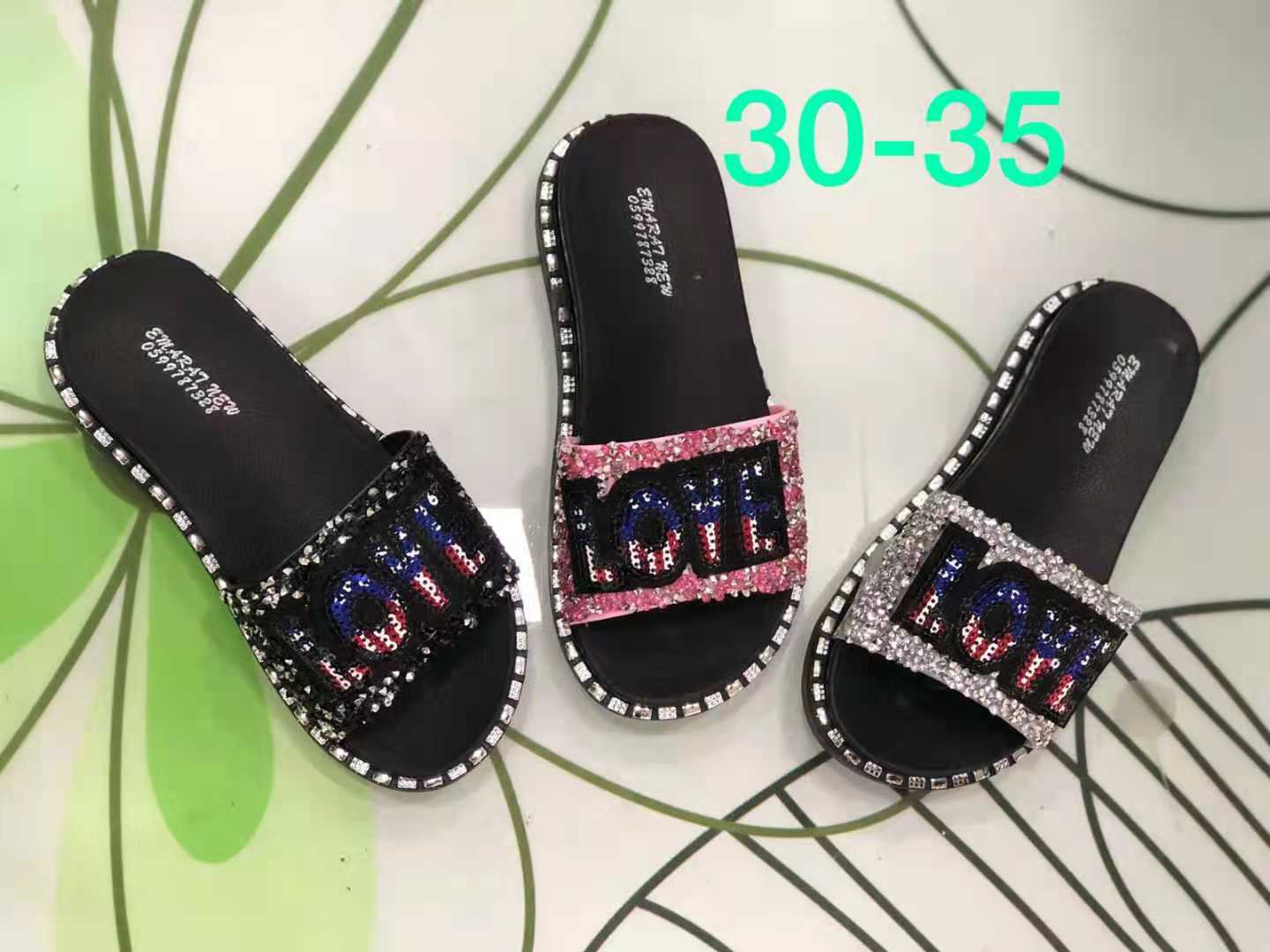 Women's fashion with diamond slippers for children