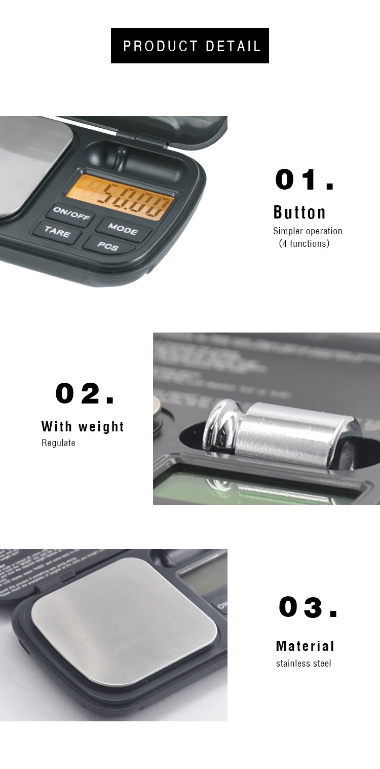 [Constant-649C]口袋秤金属口袋秤精准工具盒便携电子秤详情图5