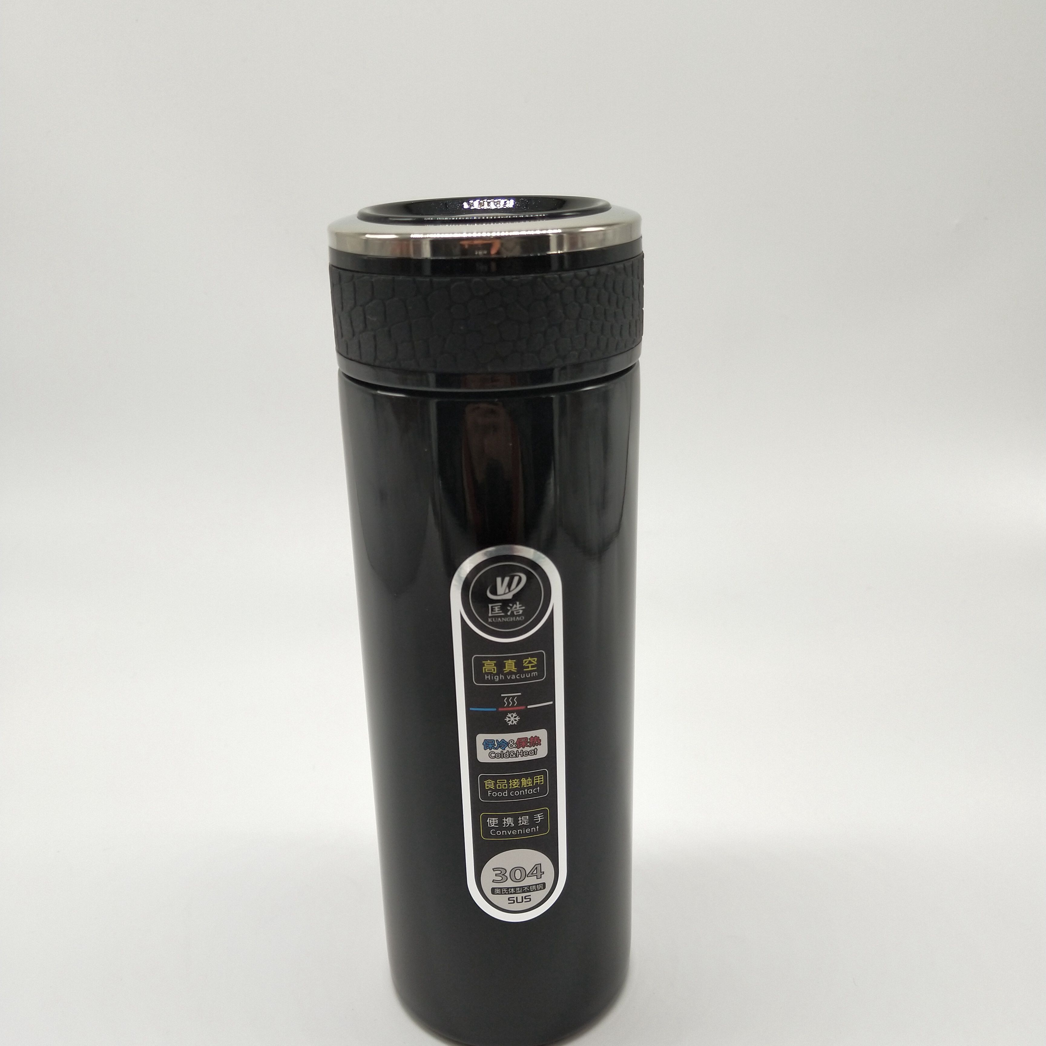 不锈钢保温杯商务皮纹保温杯便携水杯500ml保温杯车载水杯产品图