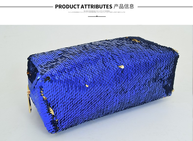 爆款新款亮片化妆包时尚手拿美人鱼化妆包鱼鳞手拿包 厂家直销详情图7