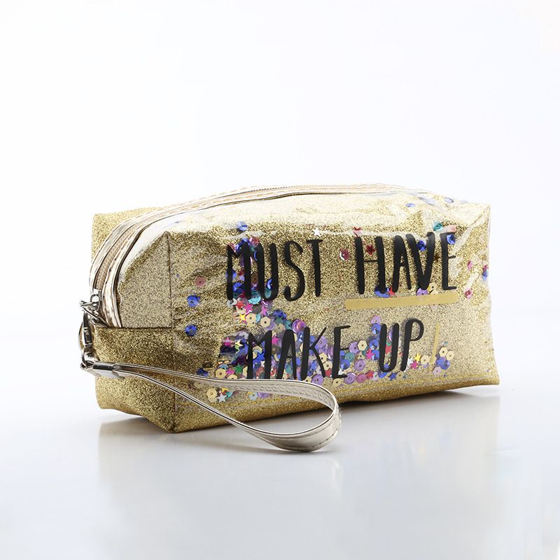 韩版PVC流沙化妆包防水洗漱包格利特手提包