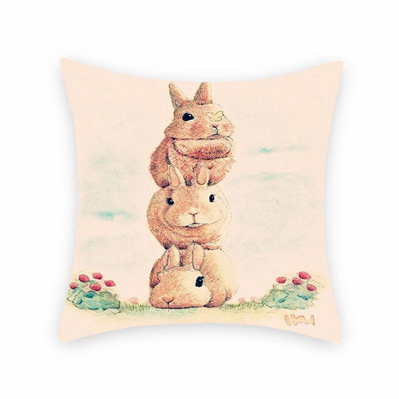 Short plush digital printed pillow case sofa cushion car back bedroom decorative pillow case can be customized design