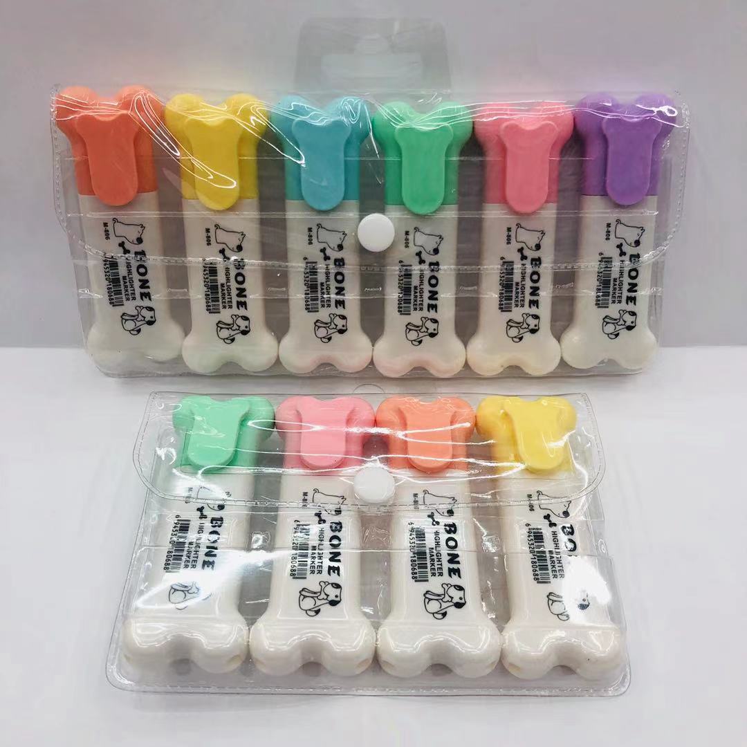 骨头造型荧光笔创意卡通彩色记号笔BONE HIGHLIGHTERMARKER