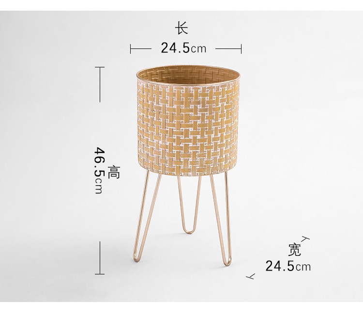 田园仿竹编织绿萝铁艺花架 北欧软装金属室内落地爬藤花架详情图4