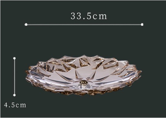 Creative Nordic crystal glass fruit platter, home living room coffee table, large fruit bowl candy, modern light luxury detail image 4