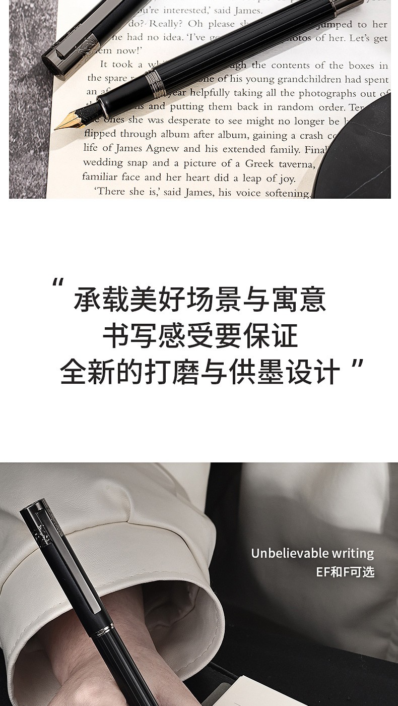 14K钢笔金笔珠穆朗玛峰限定金尖练字男士女生复古黄金笔尖明尖详情图14