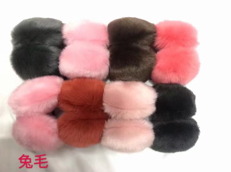 Rabbit fur warm ear muffs