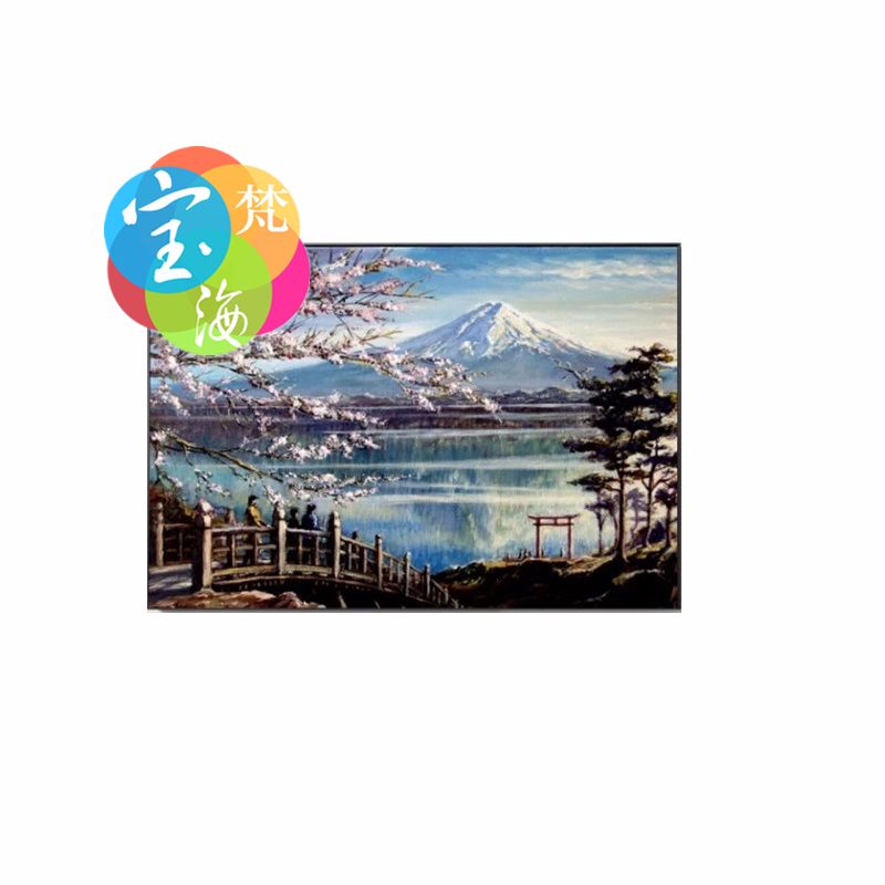 外贸热销DIY满钻钻石画 跨境亚马逊爆款4050客厅装饰画YSH樱花富士山