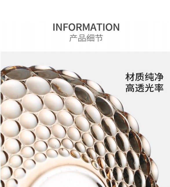 Fruit plate, Nordic-style living room, modern and simple crystal glass bowl, coffee table, creative household candy basin detail image 3