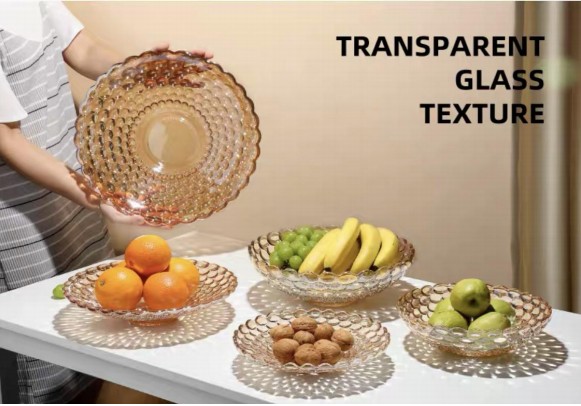 Fruit plate, Nordic-style living room, modern and simple crystal glass bowl, coffee table, creative household candy basin detail image 5