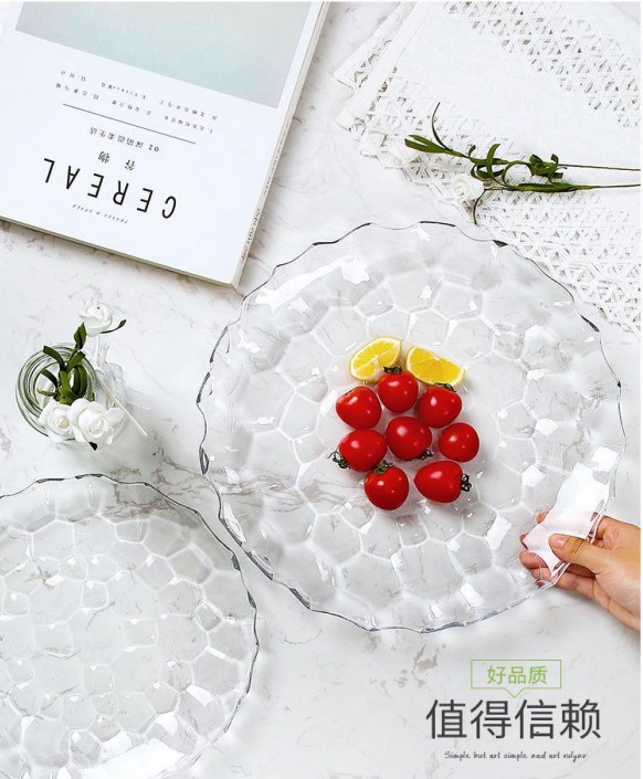 Transparent fruit plate, Nordic-style living room, modern and simple crystal glass bowl, coffee table, creative household candy basin detail image 5