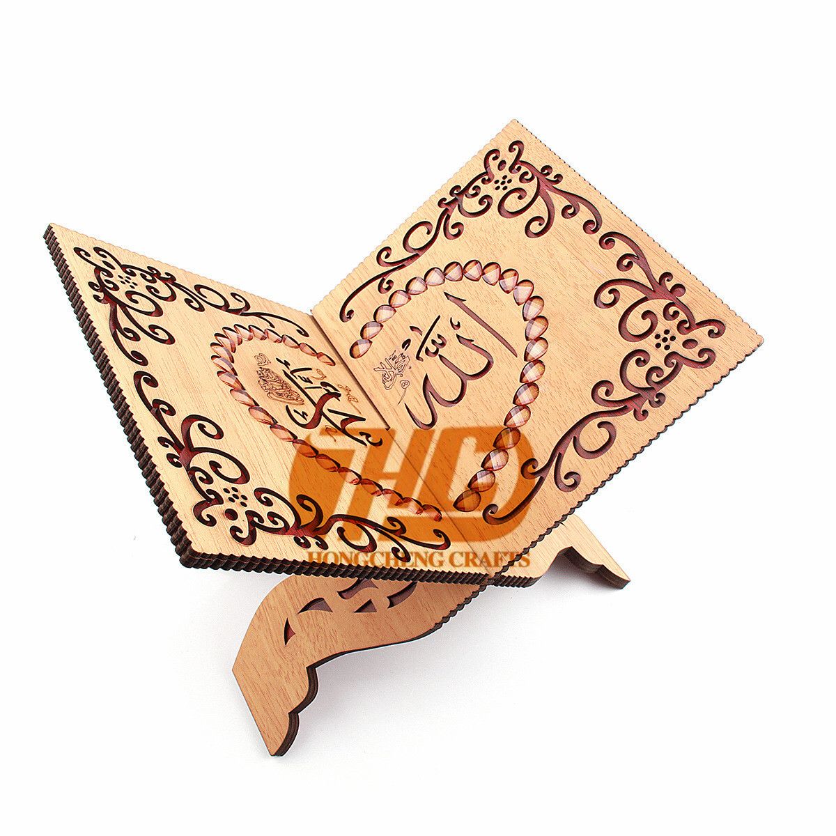 厂家直销阿拉伯木质古兰经书架穆斯林伊斯兰经书松木雕刻sj1-015