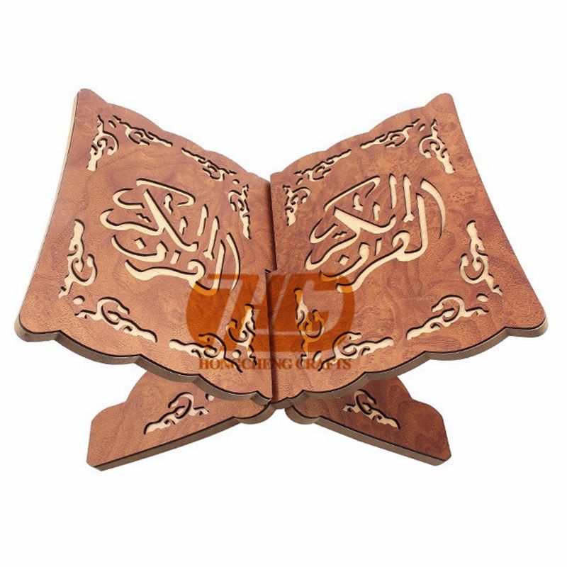 Manufacturers Direct Sales Arabic Wooden Quran Bookshelf Muslim Islamic Sutra Pine Carved Sj1-52 details Picture