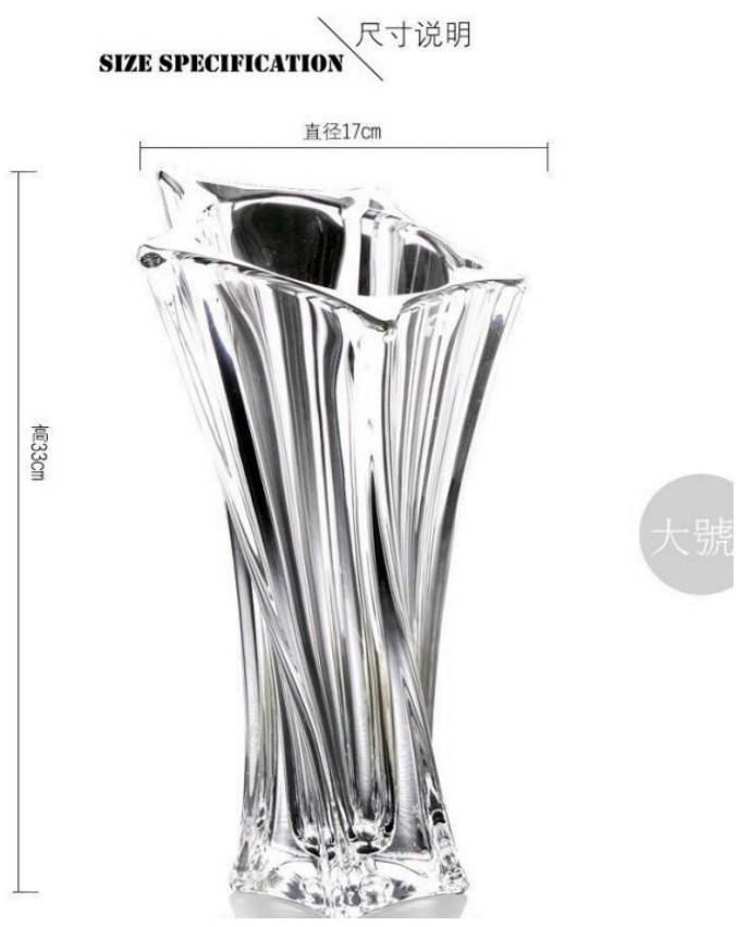 Imported Nordy-style crystal glass vase, large glass vase for hydroponic fresh flowers in the living room, creative ash ornaments detail image 5