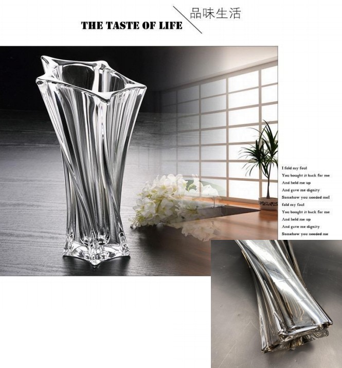 Imported Nordy-style crystal glass vase, large glass vase for hydroponic fresh flowers in the living room, creative ash ornaments detail image 6
