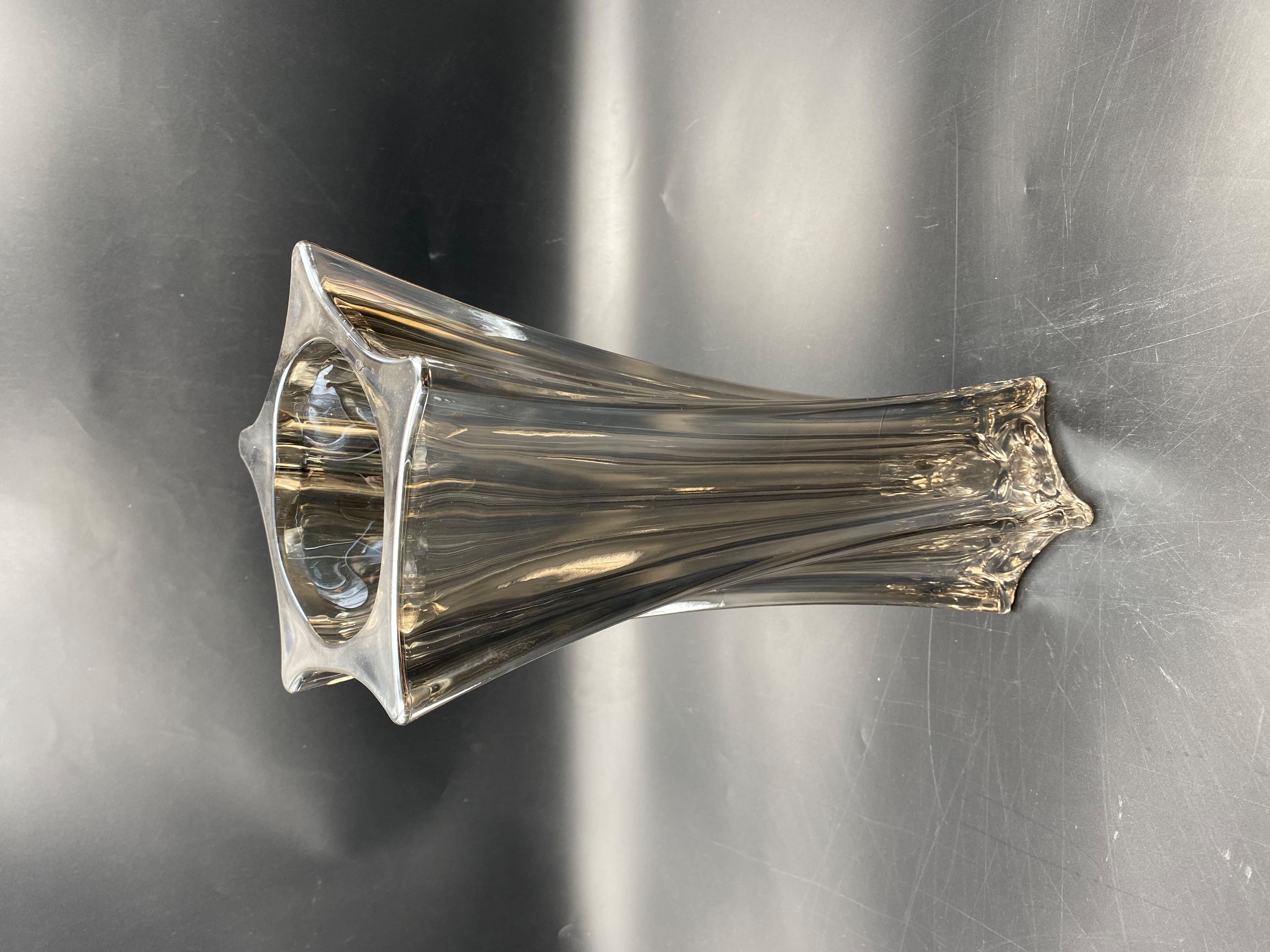 Imported Nordy-style crystal glass vase, large glass vase for hydroponic fresh flowers in the living room, creative ash ornaments