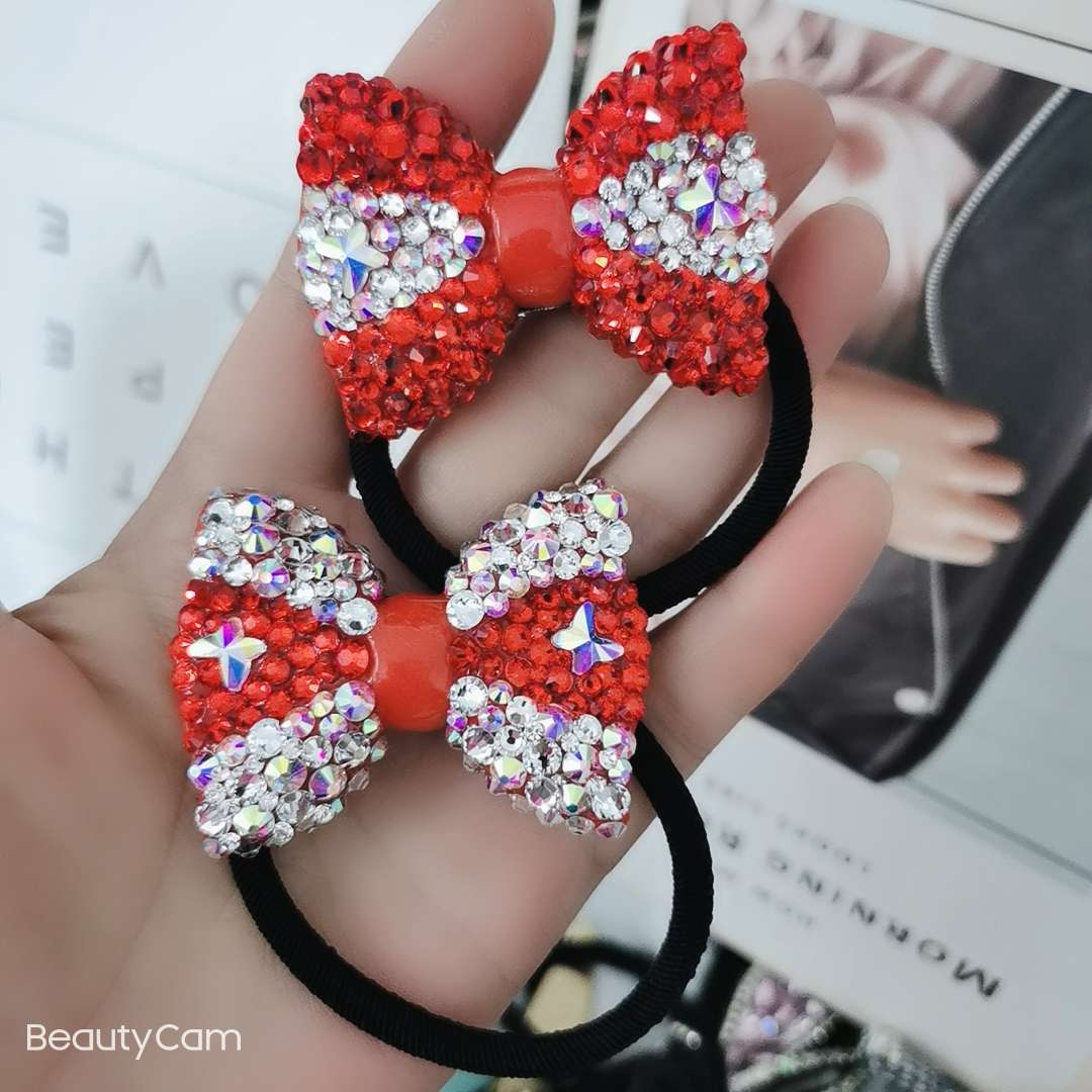 Butterfly Flower jewelry leather band ppc bow tie red and white checkered Specification image