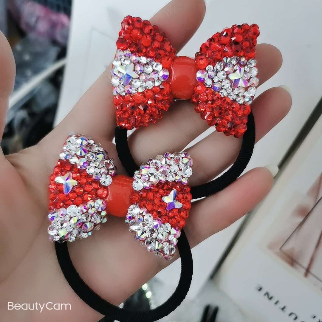 Butterfly Flower jewelry leather band ppc bow tie red and white checkered details Picture