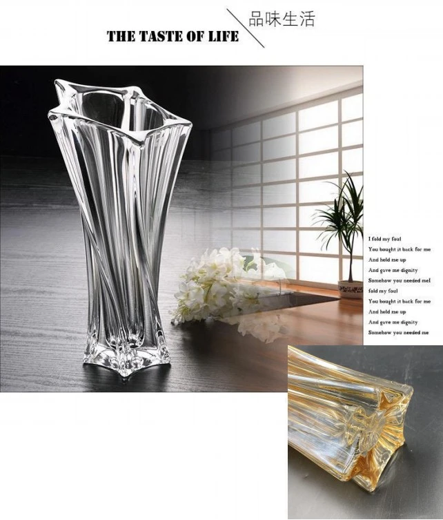 Imported Nordic-style crystal glass vase, large glass vase for hydroponic fresh flowers in the living room, creative amber color decorative item detail image 5