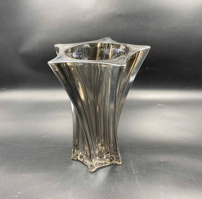 Imported Nordy-style crystal glass vase, large glass vase for hydroponic fresh flowers in the living room, creative ash ornaments detail image 1