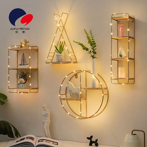Creative and simple ironwork wall shelves, home wall hanging partitions, living room and bedroom ins decoration A810 Specification image