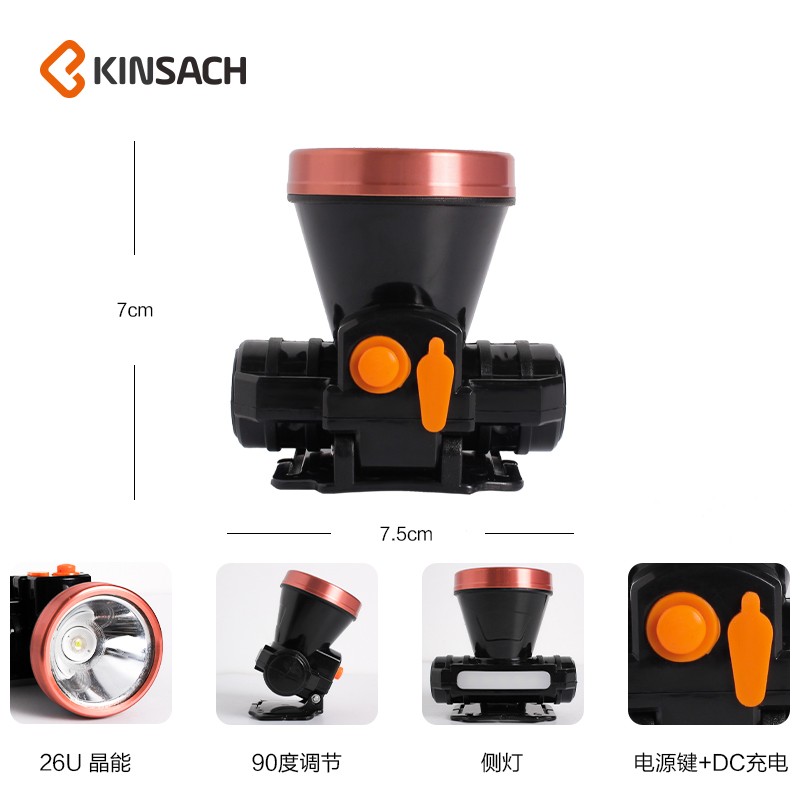 可充电LED强光远射超亮头戴头灯户外夜钓锂电矿灯氙气详情图2