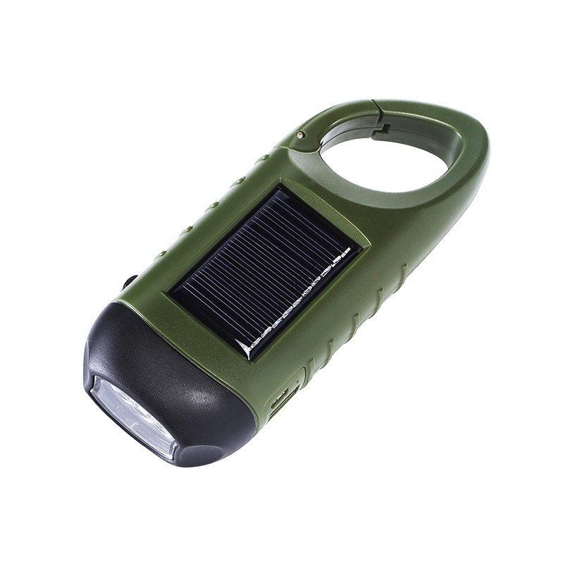 Outdoor hand-cranked power generation led flashlight strong light solar charging cross-border wholesale manufacturer detail image 1