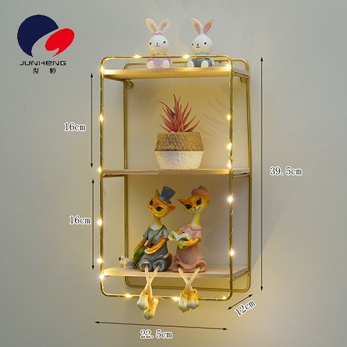 Creative and simple ironwork wall shelves, home wall hanging partitions, living room and bedroom ins decoration A810