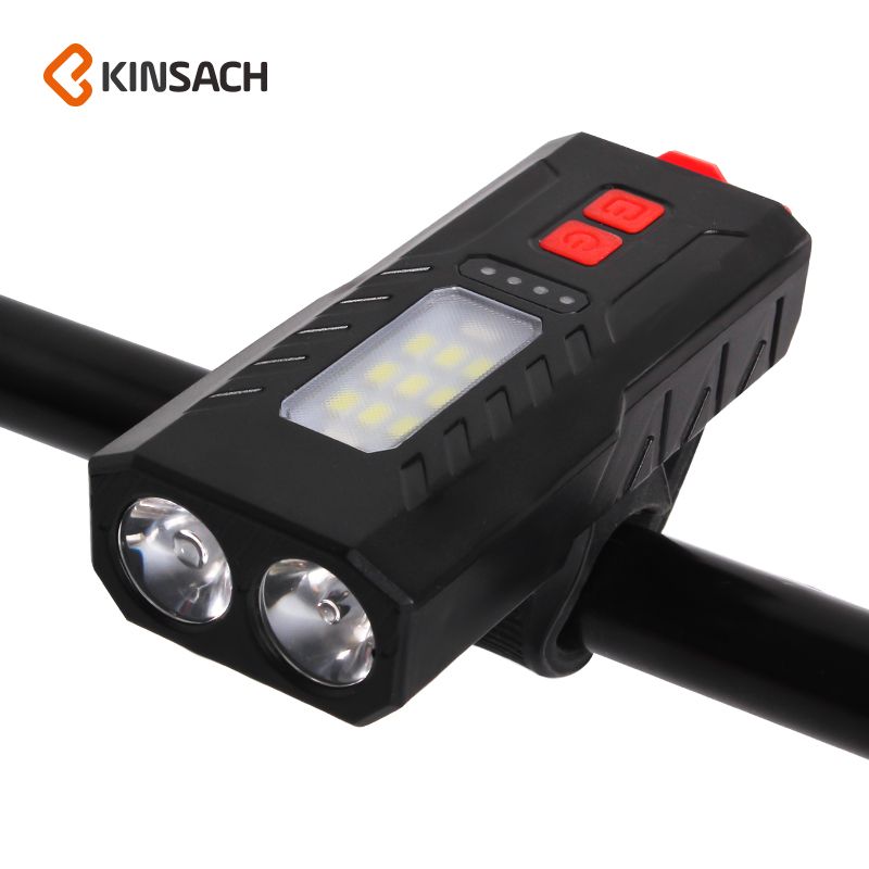 Large capacity bike lights headlights mountain bike lights usb charging night super bright light riding flashlight