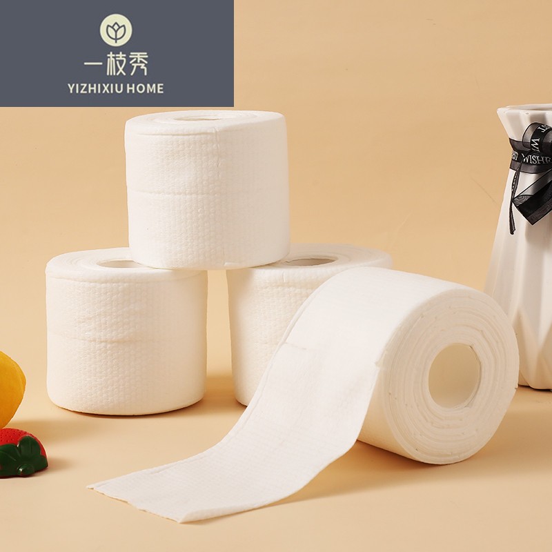 Guochao Yizhoumu disposable face Towel, dry and wet dual-purpose facial cleansing towel, roll-type pearl texture thick face towel 4407 detail image 4