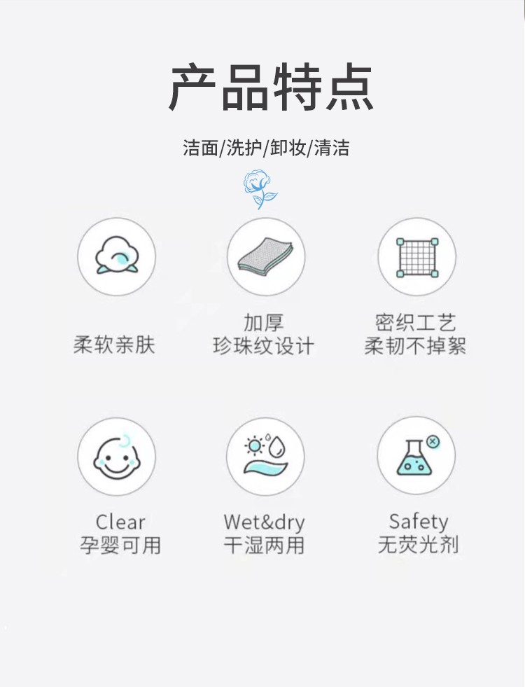 Guochao Yizhoumu disposable face Towel, dry and wet dual-purpose facial cleansing towel, roll-type pearl texture thick face towel 4407 detail image 10