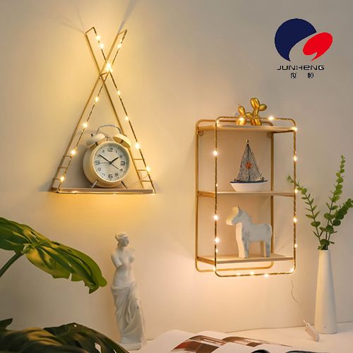 Creative and simple ironwork wall shelves, home wall hanging partitions, living room and bedroom ins decoration A810 Application Scenario
