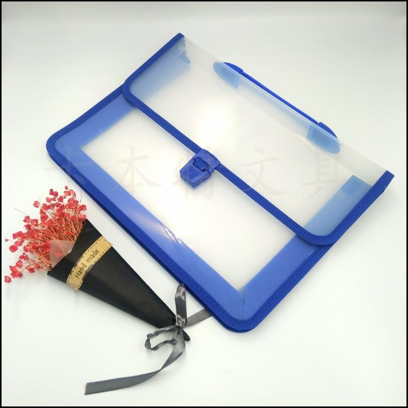 FC transparent document bag self-produced self-sold student paper bag office information bag snap-back bag