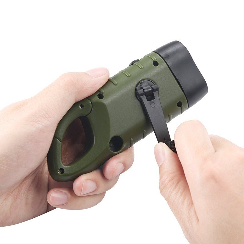 Mini solar-powered flashlight, emergency high-intensity flashlight with charging, hand-cranked power generation flashlight detail image 4