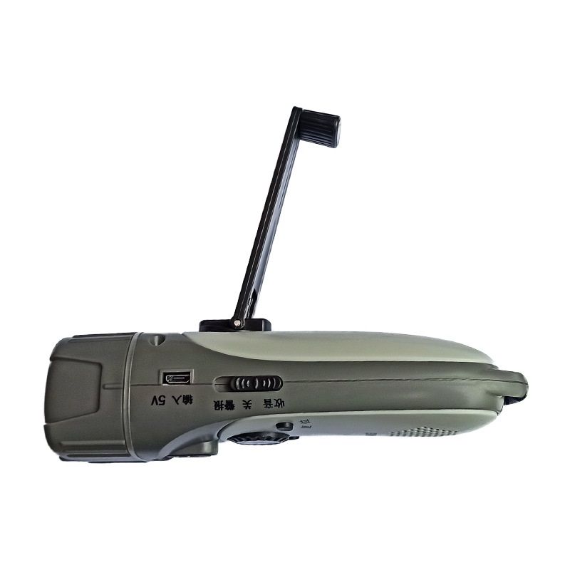 Emergency alarm hand-cranked flashlight, disaster prevention equipment, multi-functional radio flashlight, mobile phone hand-cranked charging Specification image