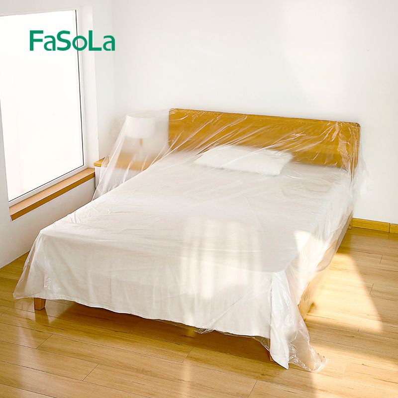 家用防尘膜一次性家具遮盖防尘布沙发床塑料防尘罩装修用保护薄膜（无定位贴/2*20m）