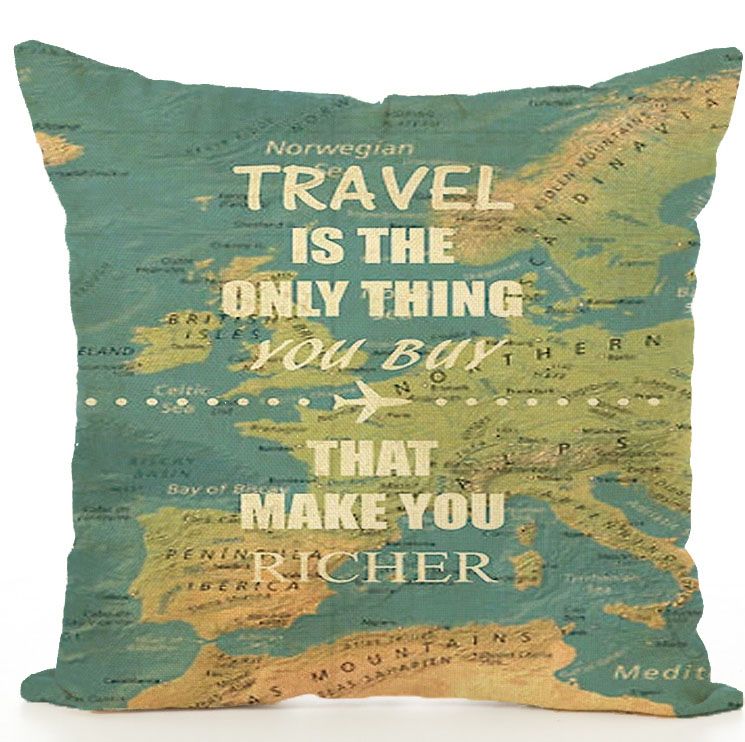 New map drawing digital printing pillowcase sofa sitting room cushion car backrest model room decoration