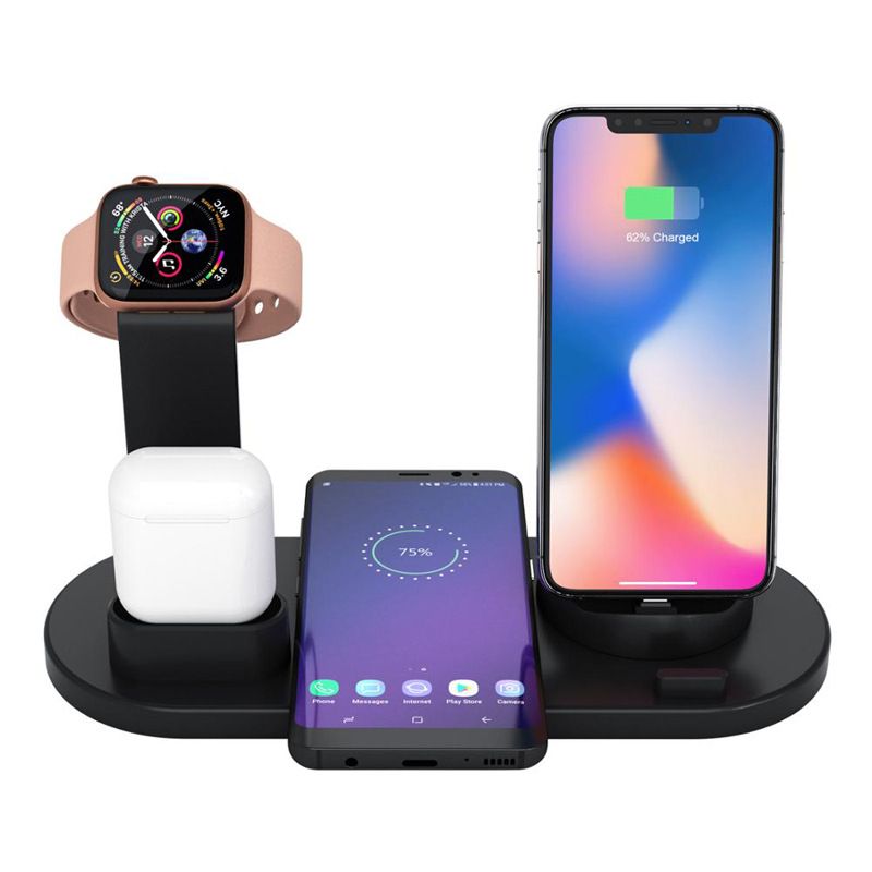 Multi-function wireless charging 4-in-1 Charger Watch earphone holder mobile phone charger
