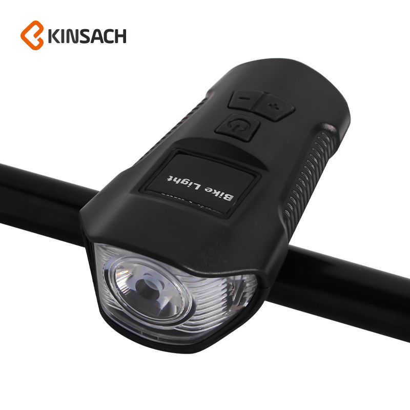 自行车前灯USB充电式手电筒强光防雨山地车骑行装备