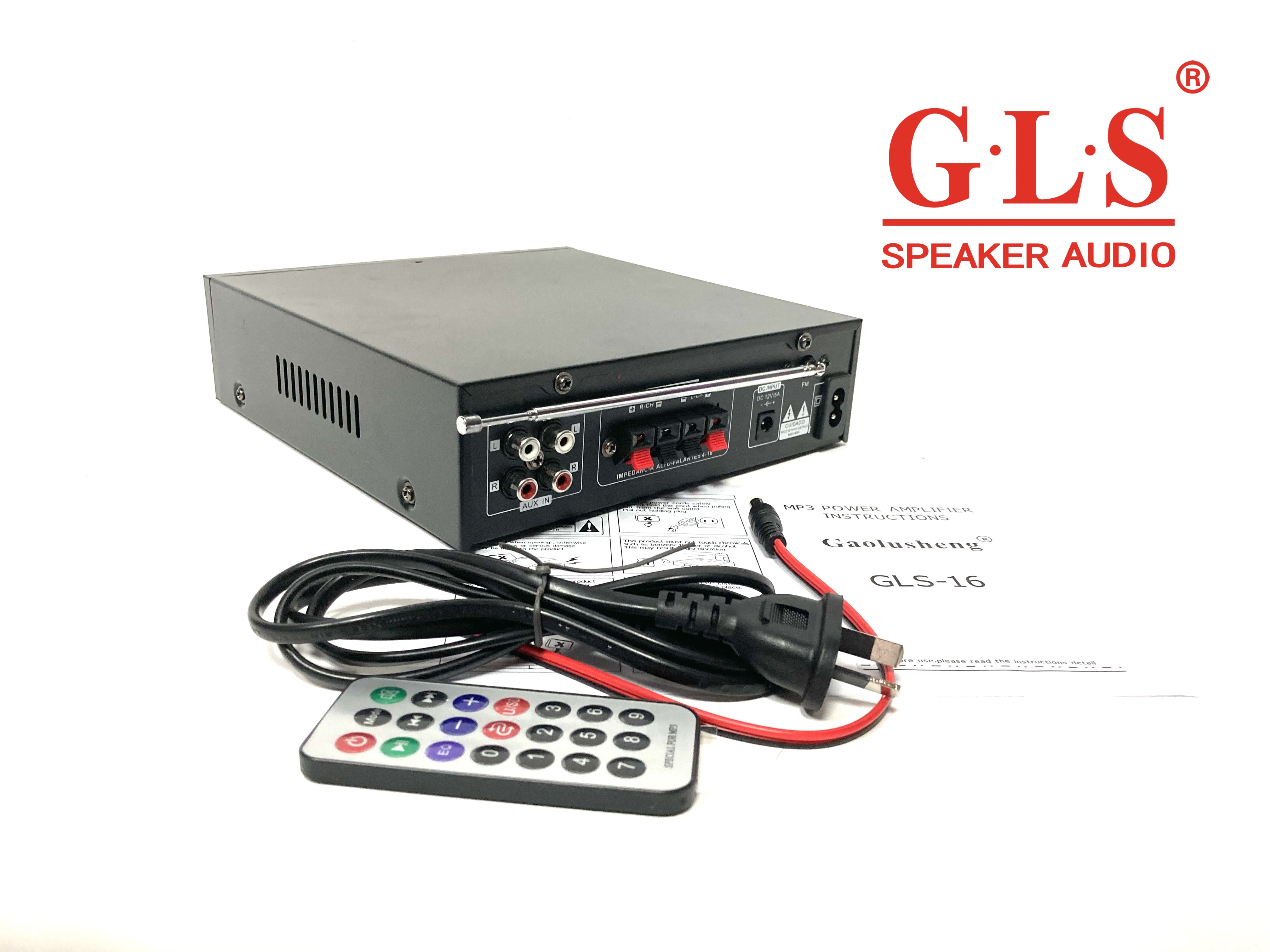 GLS-16 HIFI家用KTV功放专业卡包AC/DC车载带麦克风插口无源音响音频放大器详情图6