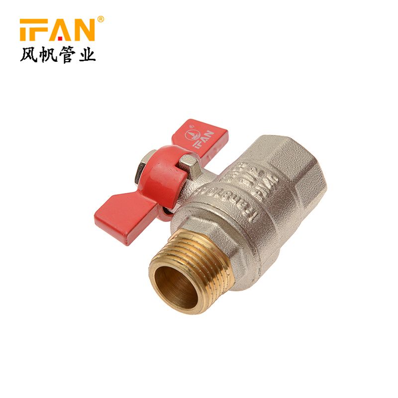 Male Thread Brass Ball Valve Aluminum butterfly Handle  ifan Brass Ball Valve 81068 1"FM-B thumbnail