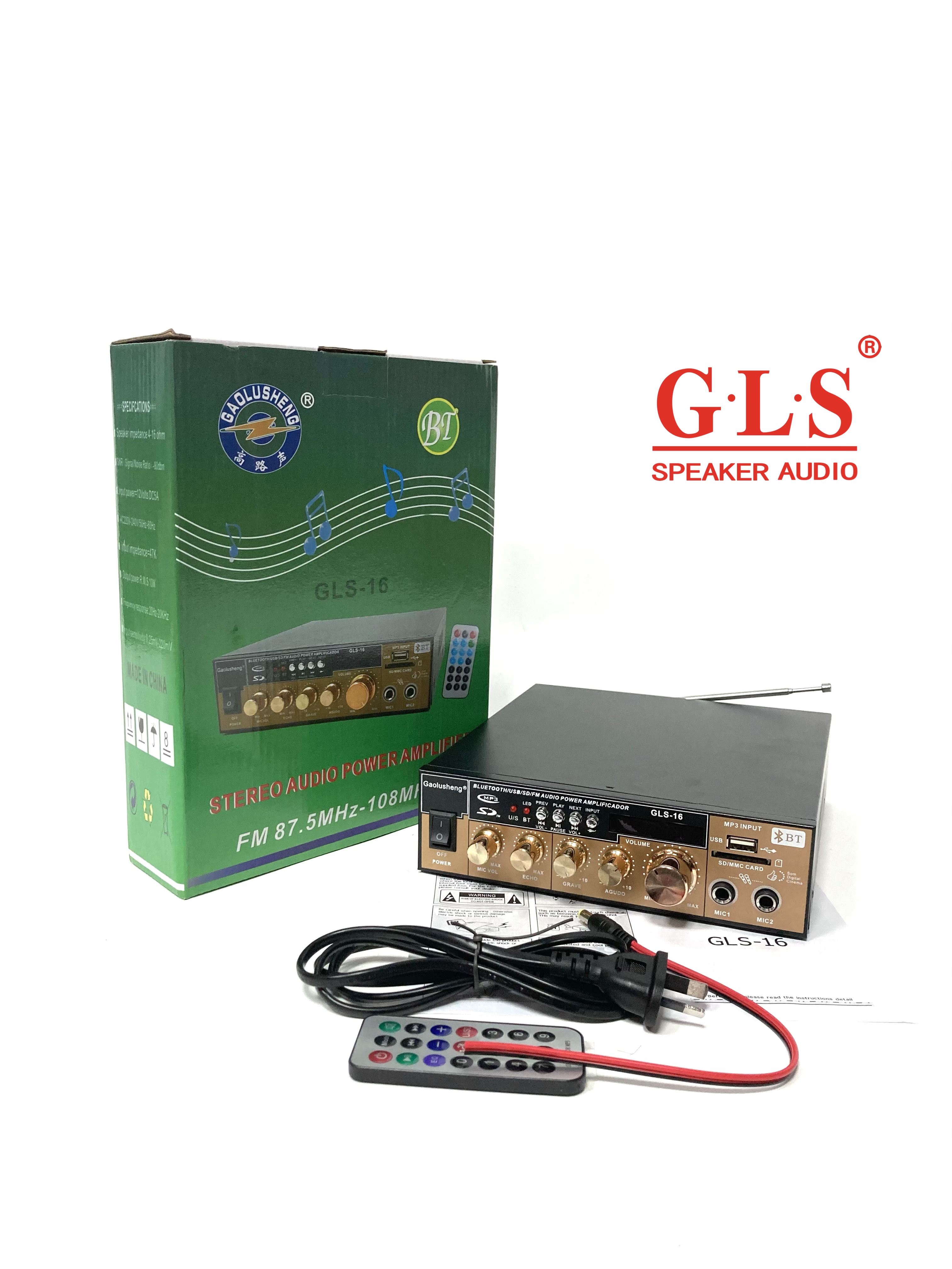GLS-16 HIFI家用KTV功放专业卡包AC/DC车载带麦克风插口无源音响音频放大器详情图8