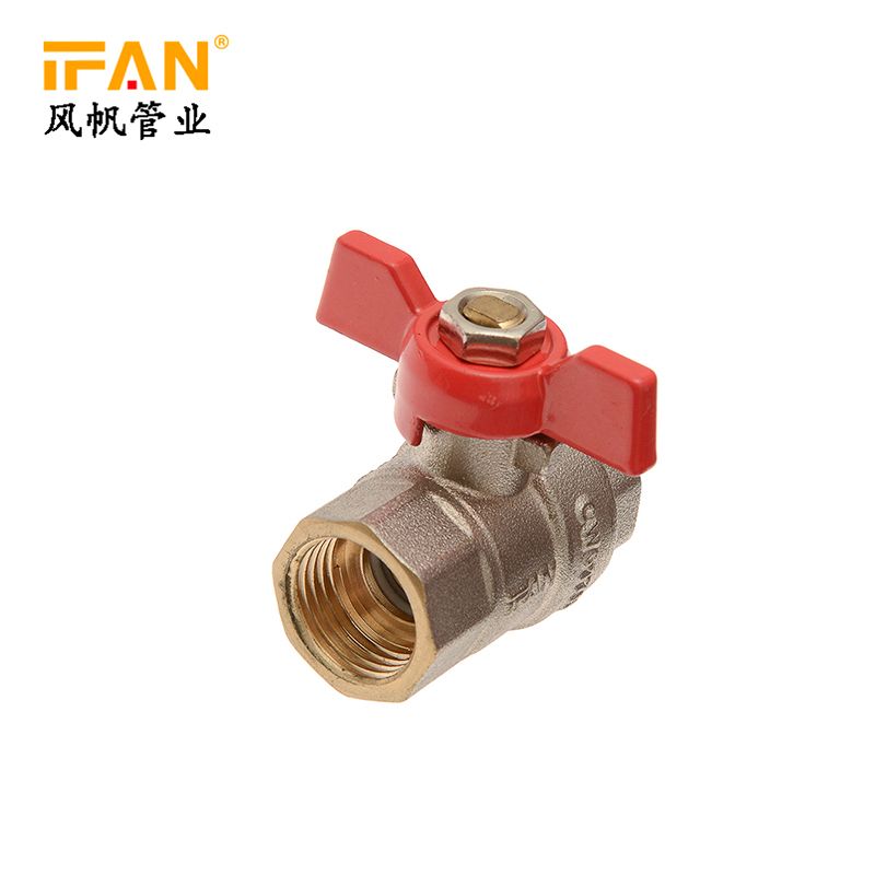 Female Thread Brass Ball Valve Aluminum butterfly Handle ifan Brass Ball Valve 81068 1"FF-B