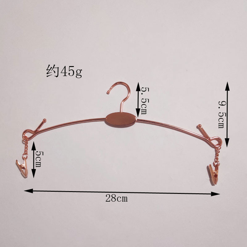 女士精美防滑衣架金属电镀内衣泳装店批发衣挂无痕裤夹子详情图3