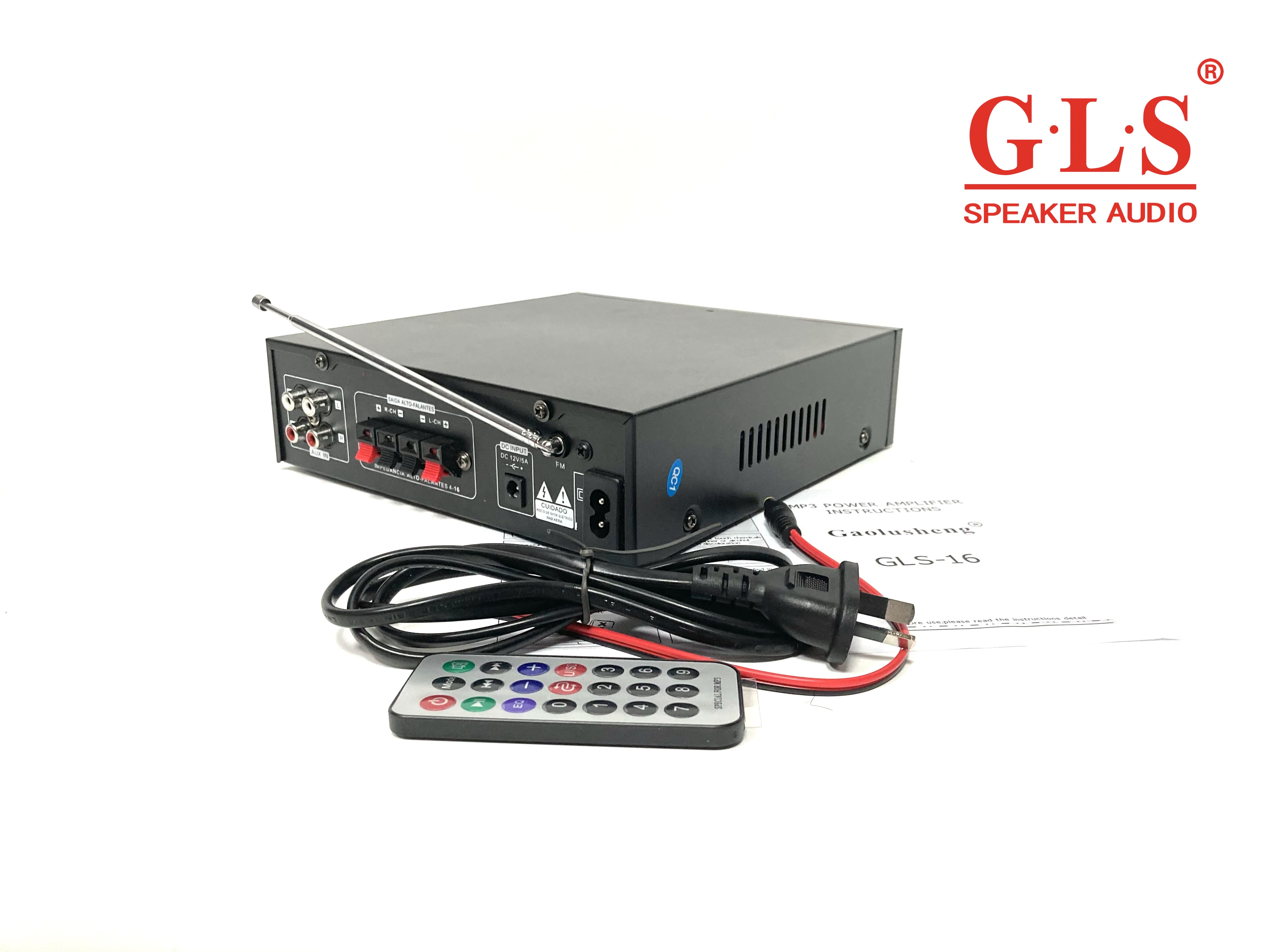 GLS-16 HIFI家用KTV功放专业卡包AC/DC车载带麦克风插口无源音响音频放大器详情图7