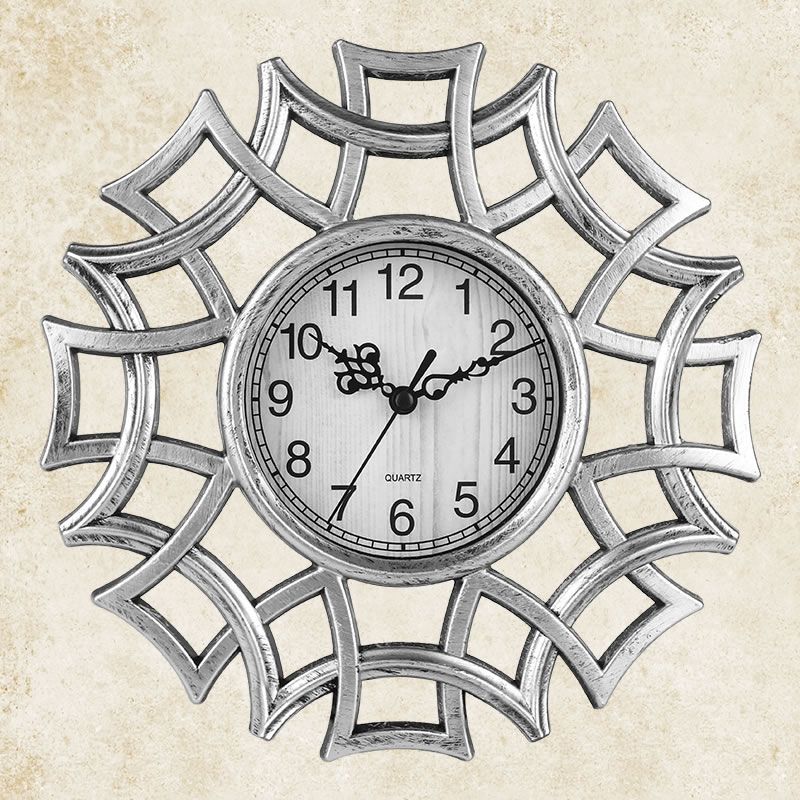 25cm 新款复古挂钟 塑料装饰壁钟 欧式创意树脂石英钟 跨境亚马逊热卖详情图7