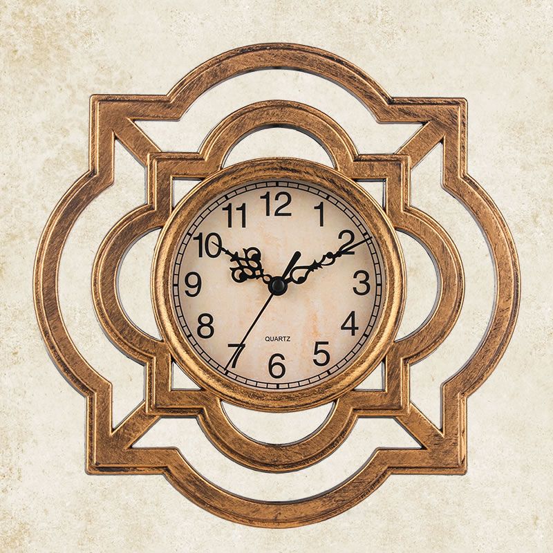 25cm 新款复古挂钟 塑料装饰壁钟 欧式创意树脂石英钟 跨境亚马逊热卖产品图