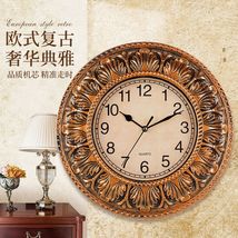 30cm 新款欧式复古钟表 仿古时尚挂钟 创意装饰塑料石英钟 亚马逊热卖